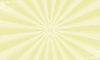 Aufkleber - Radiant yellow background. Pop art comic book background. Sunburst yellow background with radial lines and halftone dots. 