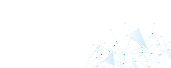 Aufkleber - Abstract white blue digital technology futuristic communication high tech concept background. Technology dots lines connect network background.	