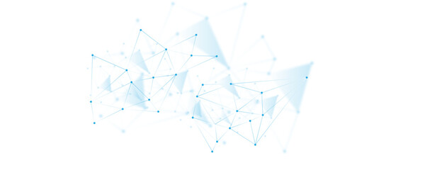 Aufkleber - Abstract white blue digital technology futuristic communication high tech concept background. Technology dots lines connect network background.	