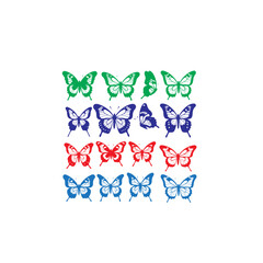 Poster - Assortment of colorful butterfly illustrations on a white background