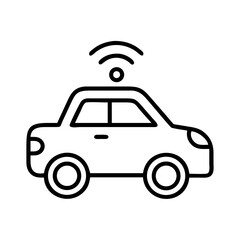 Poster - Find autonomous vehicle icon vector illustration of self driving car with wireless signal design element