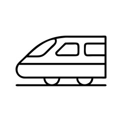 Poster - Outline drawing of a modern bullet train vector illustration for transport and travel designs icon