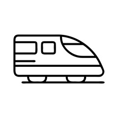 Poster - Outline drawing of a modern high speed train vector illustration for transport and travel designs use, icon