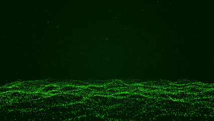 Poster - Technology background seamless looping exploding green particles innovation. Futuristic abstract digital design explosion burst dynamic motion movement energy particle artwork