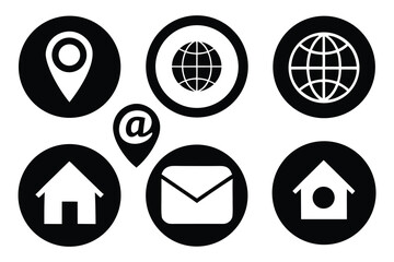 Fototapete - Web vector icon set with modern buttons, symbols, and business illustrations