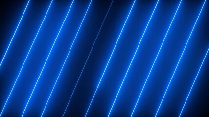 Poster - Diagonal Neon Blue Lines on Dark Background