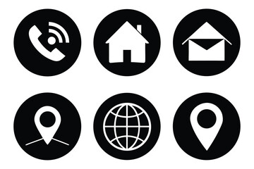 Fototapete - A collection of internet symbols like home, mail, and search buttons for website design
