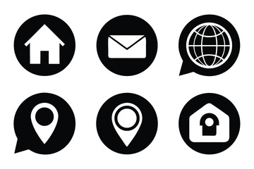 Fototapete - A flat vector set of web design icons with home, mail, search, and other essential internet symbols