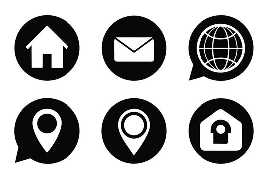 A flat vector set of web design icons with home, mail, search, and other essential internet symbols