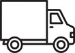 © Graphic Fizz - Black and white line art illustration of a delivery truck cargo van freight vehicle