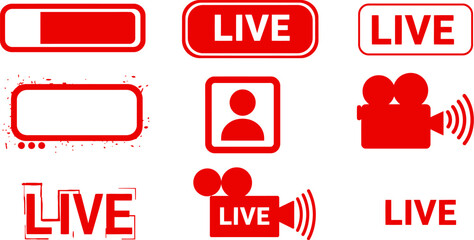 Fototapete - Find the best live streaming icons vector illustration for social media platforms and websites now