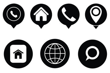 Fototapete - Web design vector set with home, search, mail, and arrow icons for internet buttons and website symbols