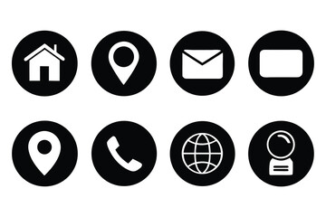 Fototapete - A glossy vector set of web design icons including home, arrow, mail, and search symbols for internet and business illustrations