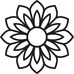 Poster - Intricate Black Floral Mandala Design decorative symmetrical