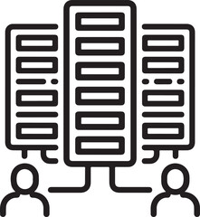 Fototapete - Server data connection people network icon vector