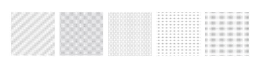 Poster - Minimal geometric pattern vector collection. Seamless abstract backgrounds with lines, crosses, grids, and dots for modern graphic design use.