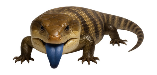 Wall Mural - blue-tongued skink with a broad, flat head and distinctive blue tongue