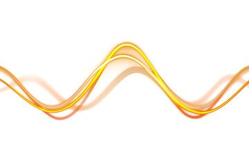 Canvas Print - abstract neon wave on transparent background. yellow glowing wavy line. design element. energy. gold