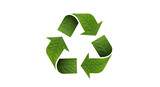 Eco-Friendly Concept: Leafy Arrows Forming the Recycle Symbol on White Background