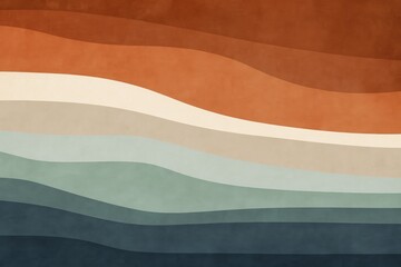 Fototapete - Modern abstract background featuring a gradient of warm and cold colors, creating a visually appealing design with soft, undulating stripes