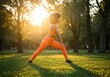 © mohammed - Sunset Fitness Woman Stretching Outdoors, Healthy Lifestyle, Active Wellbeing, and Exercise Routine