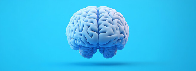 Poster - Artificial Intelligence and the Handsome Brain: Blue Background Vector Presentation Design, 8K High Resolution