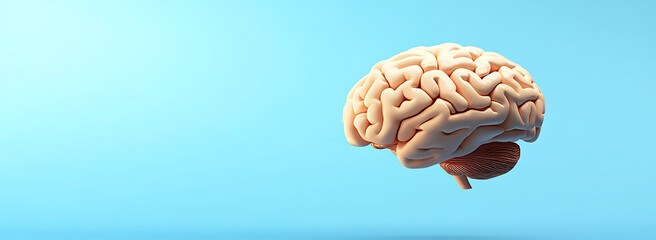 Poster - Artificial Intelligence and the Handsome Brain: Blue Background Vector Presentation Design, 8K High Resolution