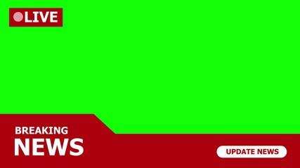 Poster - Breaking news live broadcast template with chroma key background ready for content. Breaking news broadcast animation. Live TV news template with dynamic headlines and newsroom graphics.