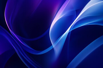 Wall Mural - abstract flowing waves of light in deep blue and purple hues
