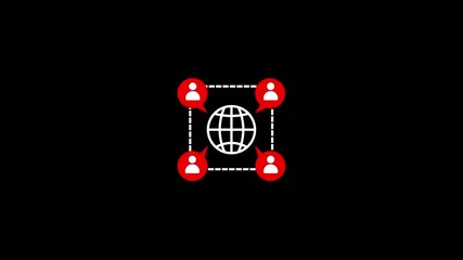 Poster - Global connections conceptual illustration representing international business and social networking. Global network connection animation.