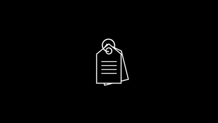 Poster - Minimal price tag animation. Clean looping outline icon representing sale, discount, and retail promotion.