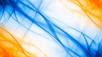 Poster - Abstract Blue and Orange Swirls - An abstract video featuring flowing, translucent swirls of blue and orange hues against a white background.
