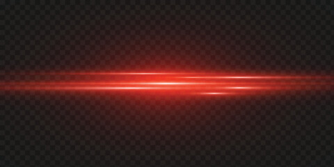 Wall Mural - laser lines of light. horizontal neon light. neon red horizontal speed lines. glowing stripes. laser