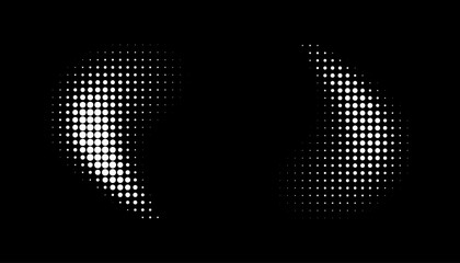 Wall Mural - white halftone vector dots curved gradient pattern background. curve dotted spots using halftone cir