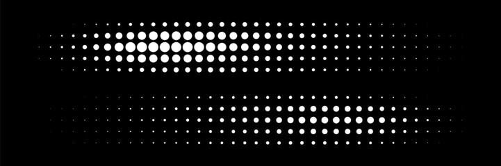 Wall Mural - white halftone vector dots curved gradient pattern background. curve dotted spots using halftone cir