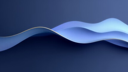 Aufkleber - Blue wave with gold accents. The wave is long and has a lot of detail. The blue color is calming and the gold accents add a touch of luxury