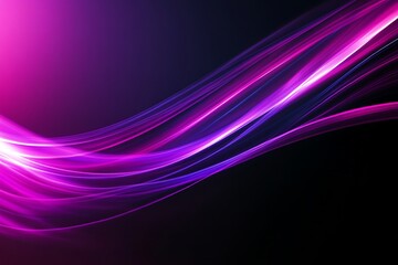 Wall Mural - Abstract flowing neon light streaks in vibrant pink and purple hues