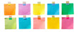 © Kabir - different colored sticky notes taped against wall isolated on white or transparent png