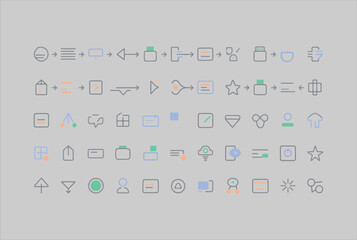 Fototapete - Collection of modern flat design icons for user interface and workflow processes