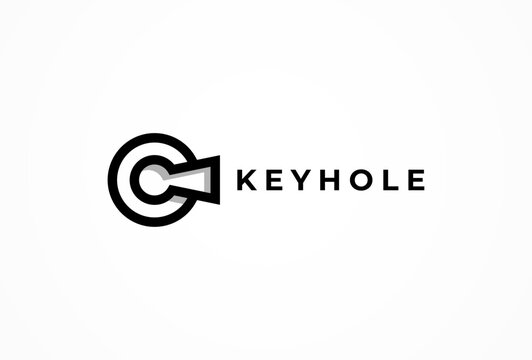 Keyhole Logo, Letter C with Keyhole combination, vector illustration