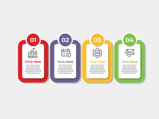 Aufkleber - Business 4 steps infographic for company milestones timeline template with years.
