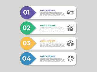 Aufkleber - Presentation business abstract background for 4 steps infographic template