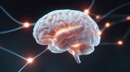 Poster - A glowing brain connected with glowing neural pathways, symbolizing intelligence and communication.