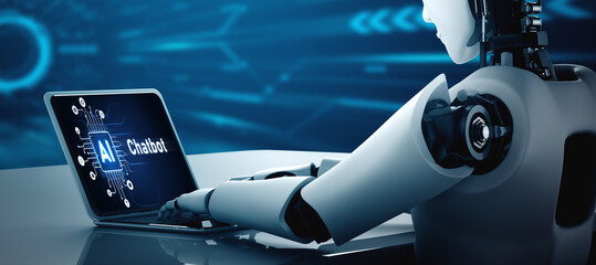 Poster - Generative AI virtual assistant tools for prompt engineer and user for ease of engage artificial intelligence AI technology help to work with generative AI by prompting the AI snugly 3D illustration