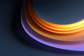 Poster - Abstract colorful spiral pattern with yellow and purple tones on dark background