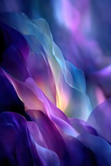 Poster - Abstract gradient waves in purple and blue hues with glowing light