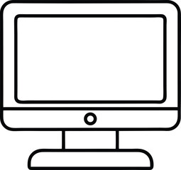 Poster - Minimalist Desktop Computer Illustration: A simple, clean illustration of a modern desktop computer, perfect for conveying concepts of technology, information, and communication.