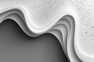 Poster - Abstract grayscale 3D design featuring layered curves and perforations