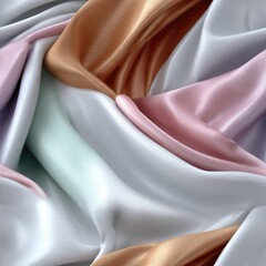 Poster - Delicate waves of iridescent pastel colors blend smoothly, creating an ethereal and sophisticated backdrop rich in vibrant hues SEAMLESS PATTERN