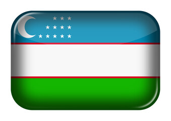 Fototapete - Uzbekistan web icon rectangle button with clipping path